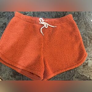 NWT Cozy Gilly Hicks Sherpa/ fleece orange shorts